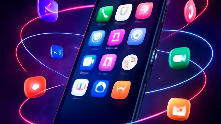 TAKABE COM Sleek smartphone floating in space