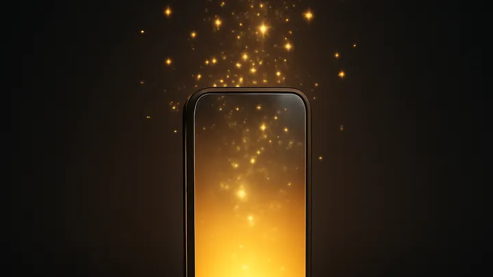 TAKABE COM Modern phone with glowing screen